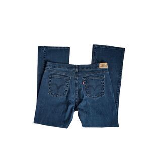 levi’s vintage 515 boot cut flare jean dark wash navy blue denim women’s size 14